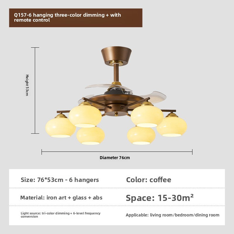 Retro Ceiling Fan Light with Full Spectrum Illumination