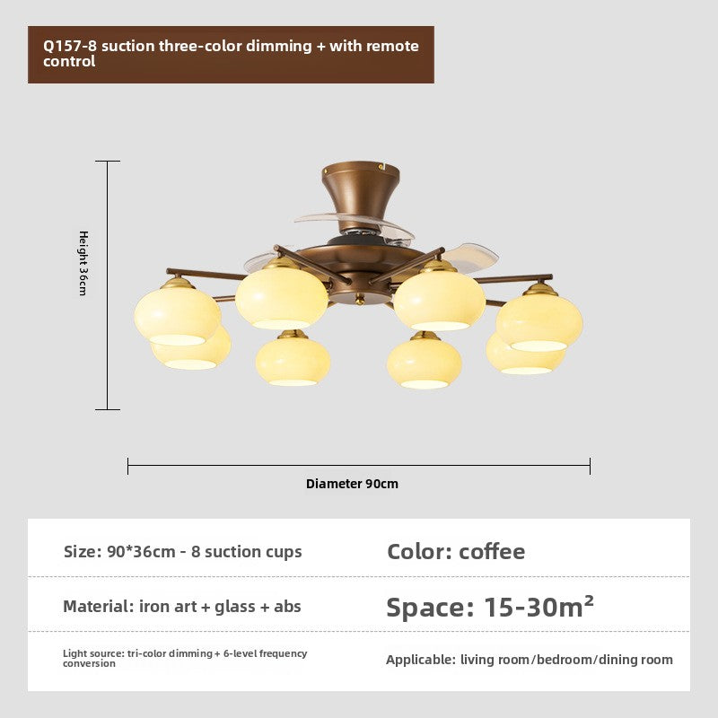 Retro Ceiling Fan Light with Full Spectrum Illumination