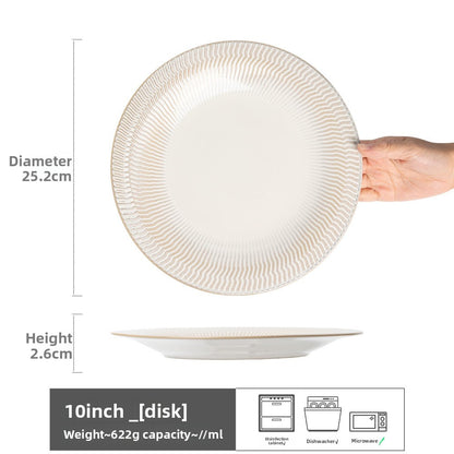 Retro Ceramic Dinner Plates Microwave Safe