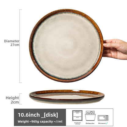Retro Ceramic Dinner Plates Microwave Safe