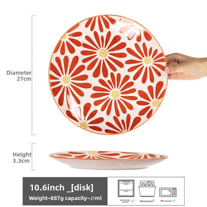 Retro Ceramic Dinner Plates Microwave Safe