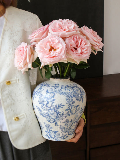 Retro Ceramic Peony Vase