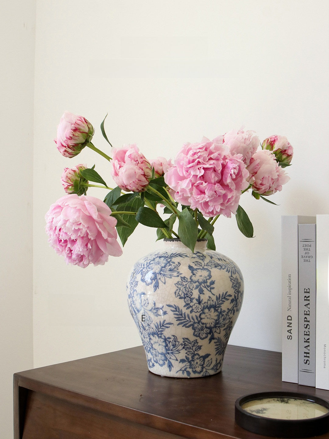 Retro Ceramic Peony Vase