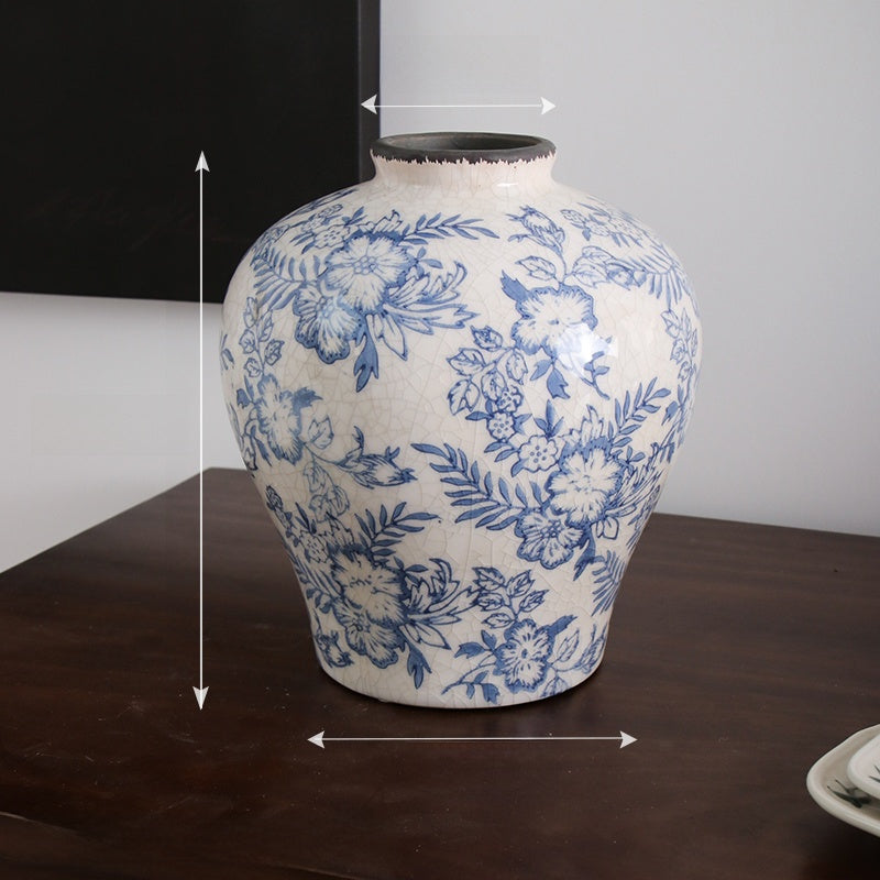 Retro Ceramic Peony Vase