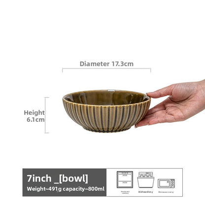 Retro Ceramic Salad Bowl Set