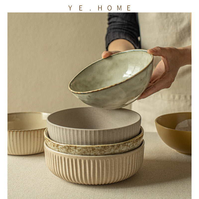 Retro Ceramic Salad Bowl Set