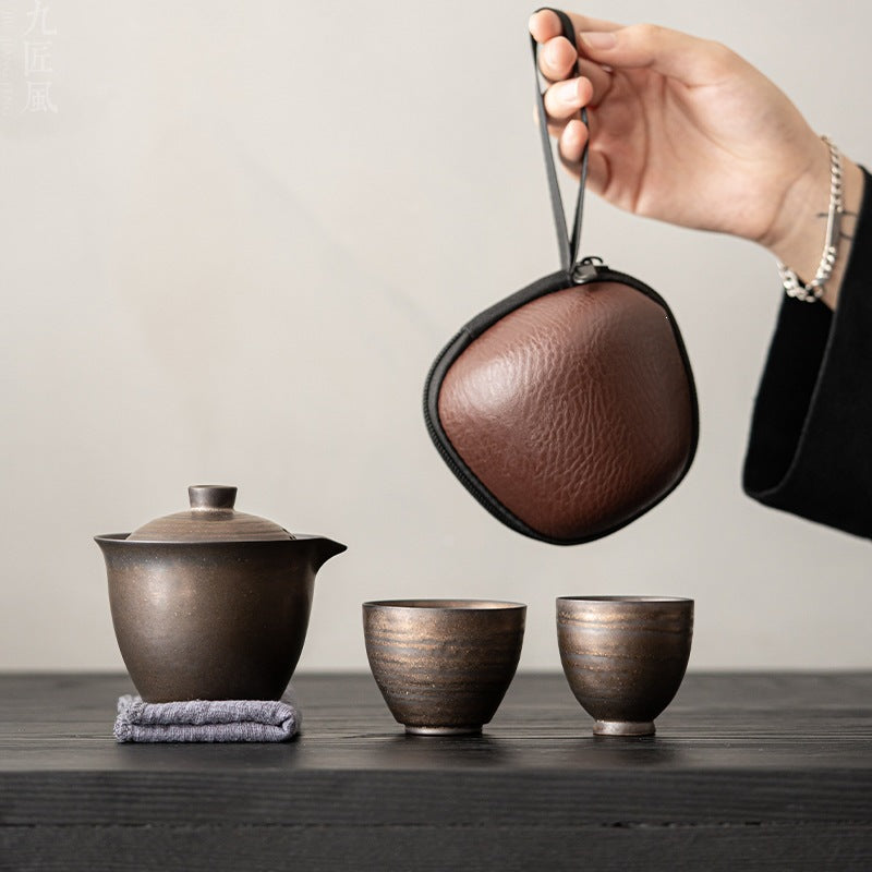 Retro Ceramic Travel Tea Set