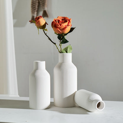 Retro Ceramic Vase Three-Piece Set Home Decorative