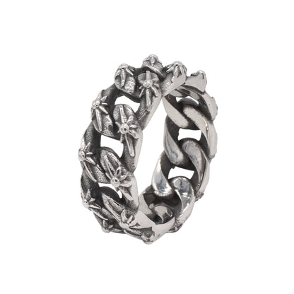 Retro Chain Titanium Steel Ring for Men