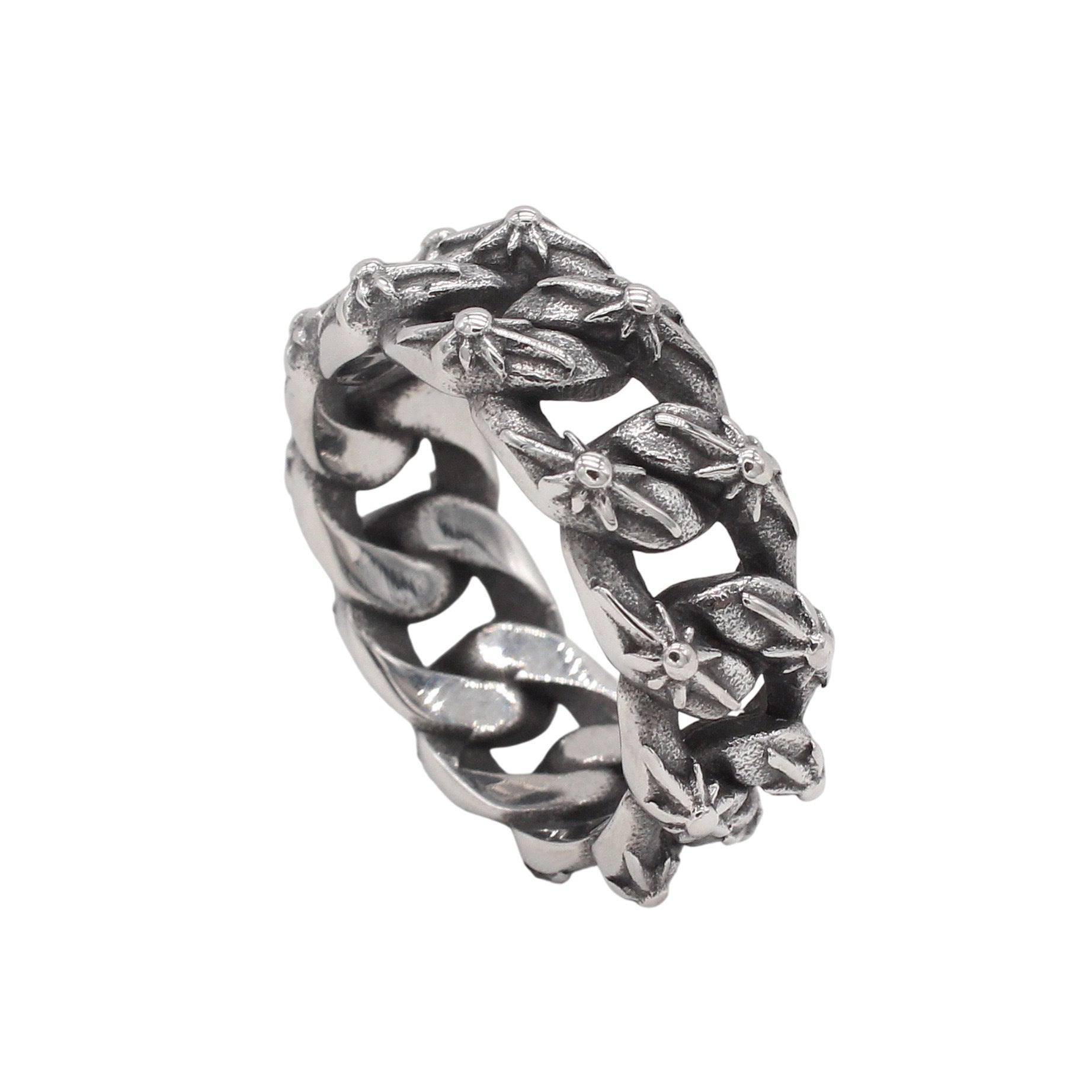 Retro Chain Titanium Steel Ring for Men