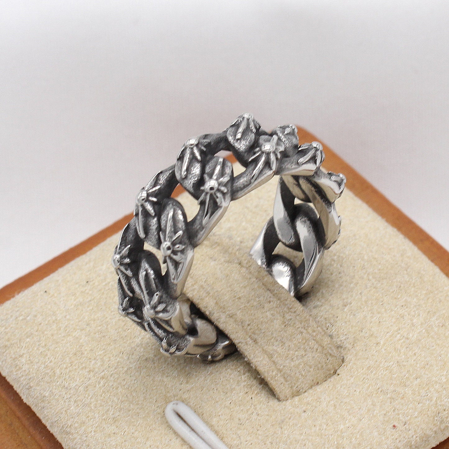 Retro Chain Titanium Steel Ring for Men