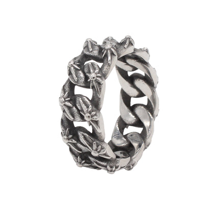 Retro Chain Titanium Steel Ring for Men