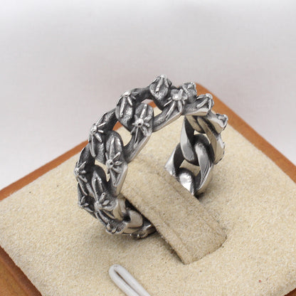 Retro Chain Titanium Steel Ring for Men