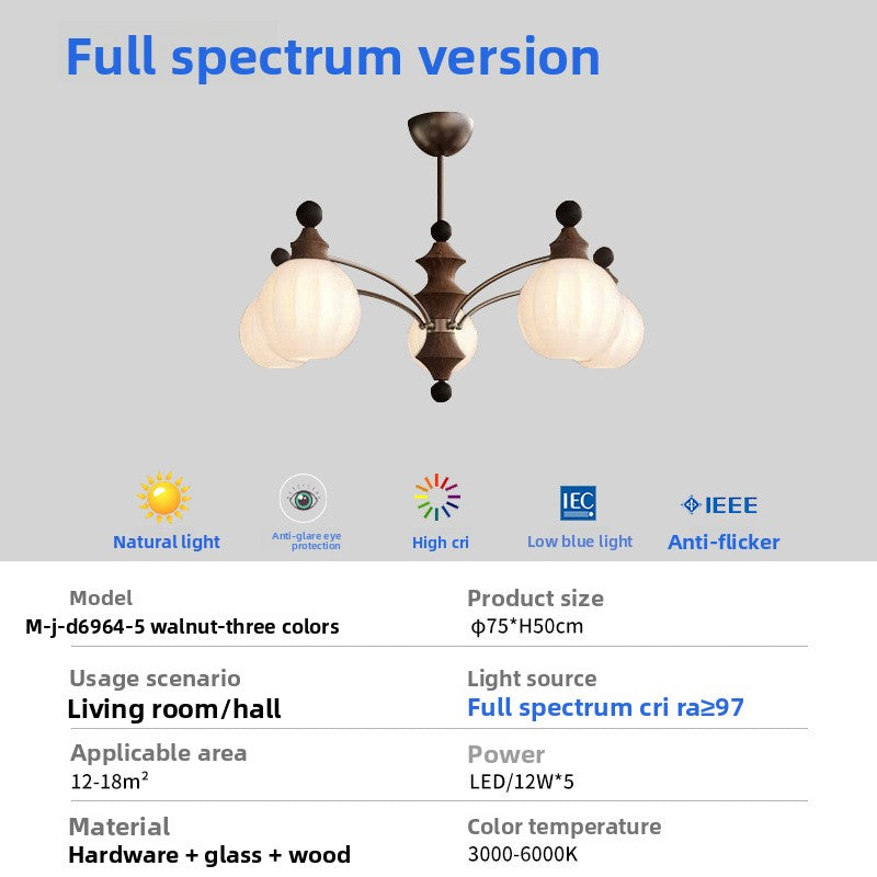 Retro Chinese Style LED Chandelier with Smart Dimming