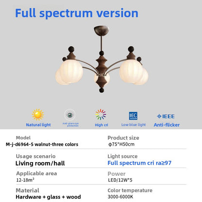 Retro Chinese Style LED Chandelier with Smart Dimming