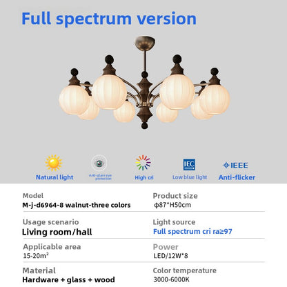 Retro Chinese Style LED Chandelier with Smart Dimming