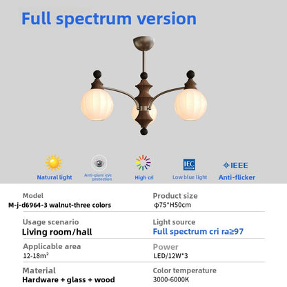Retro Chinese Style LED Chandelier with Smart Dimming