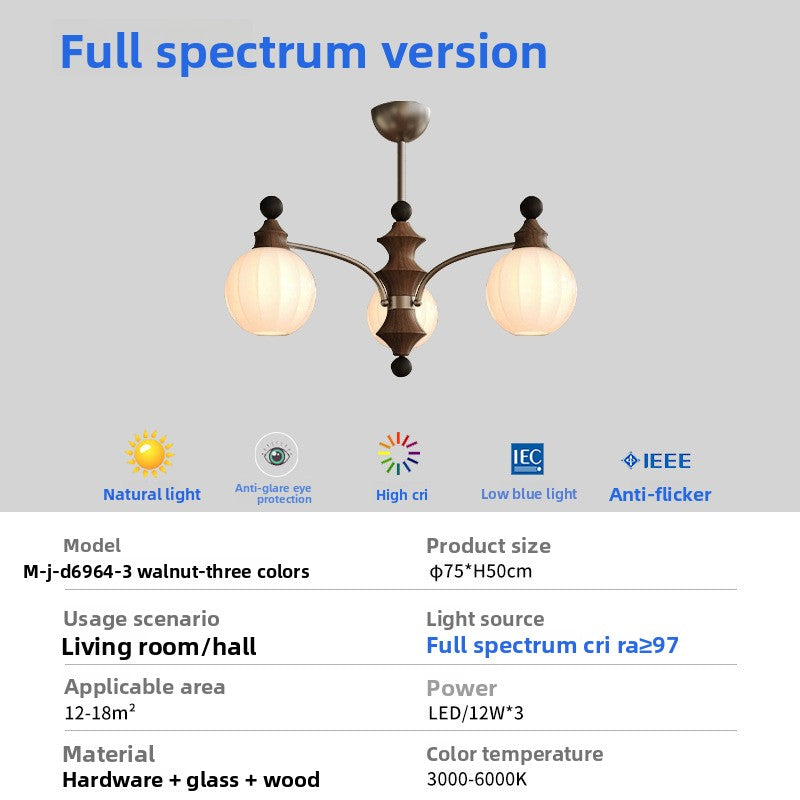 Retro Chinese Style LED Chandelier with Smart Dimming
