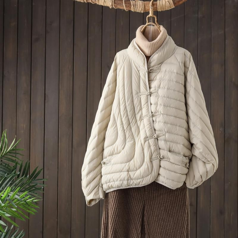 Retro Chinese Style Light Down Jacket Women's Short Loose Fit