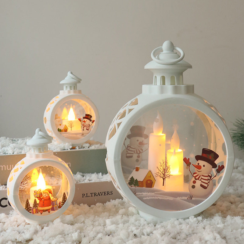 Retro Christmas LED Hanging Decorations with Santa and Snowman Designs