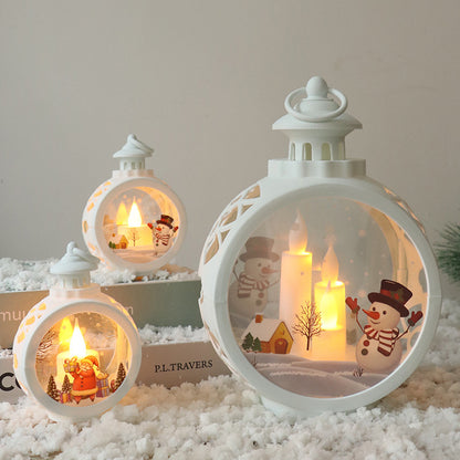 Retro Christmas LED Hanging Decorations with Santa and Snowman Designs