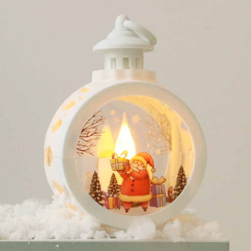 Retro Christmas LED Hanging Decorations with Santa and Snowman Designs