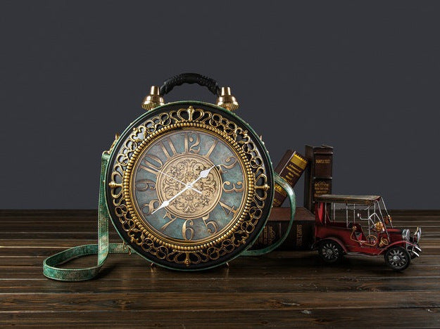 Retro Clock Design Handbag