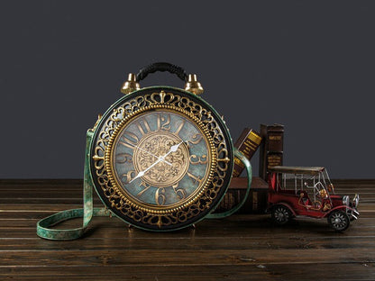 Retro Clock Design Handbag
