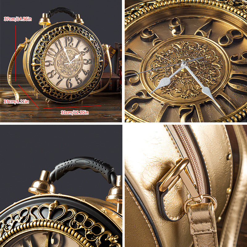 Retro Clock Design Handbag