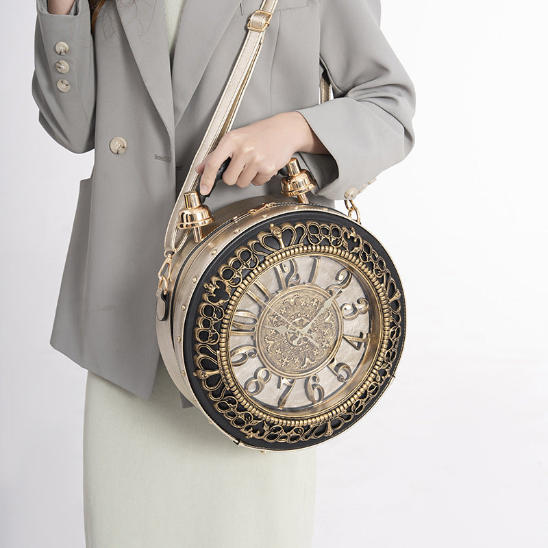 Retro Clock Design Handbag