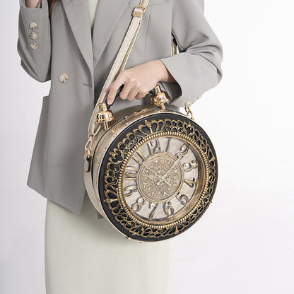 Retro Clock Design Handbag