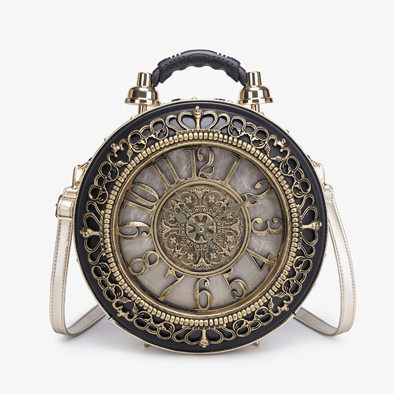 Retro Clock Design Handbag