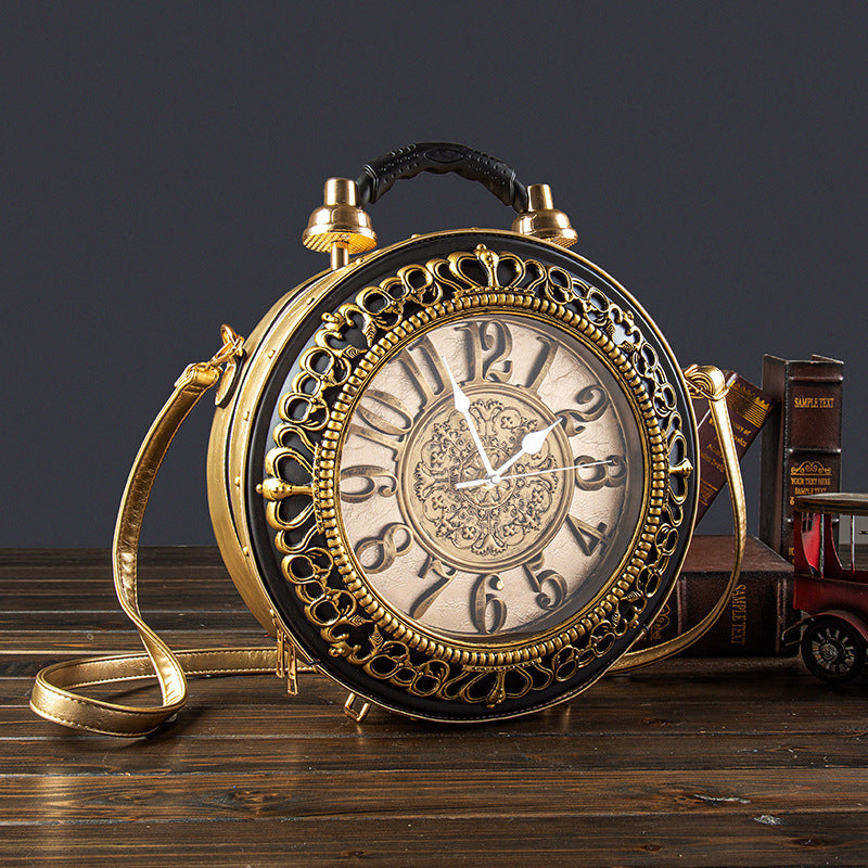 Retro Clock Design Handbag