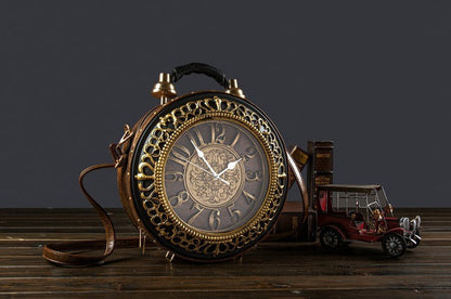 Retro Clock Design Handbag