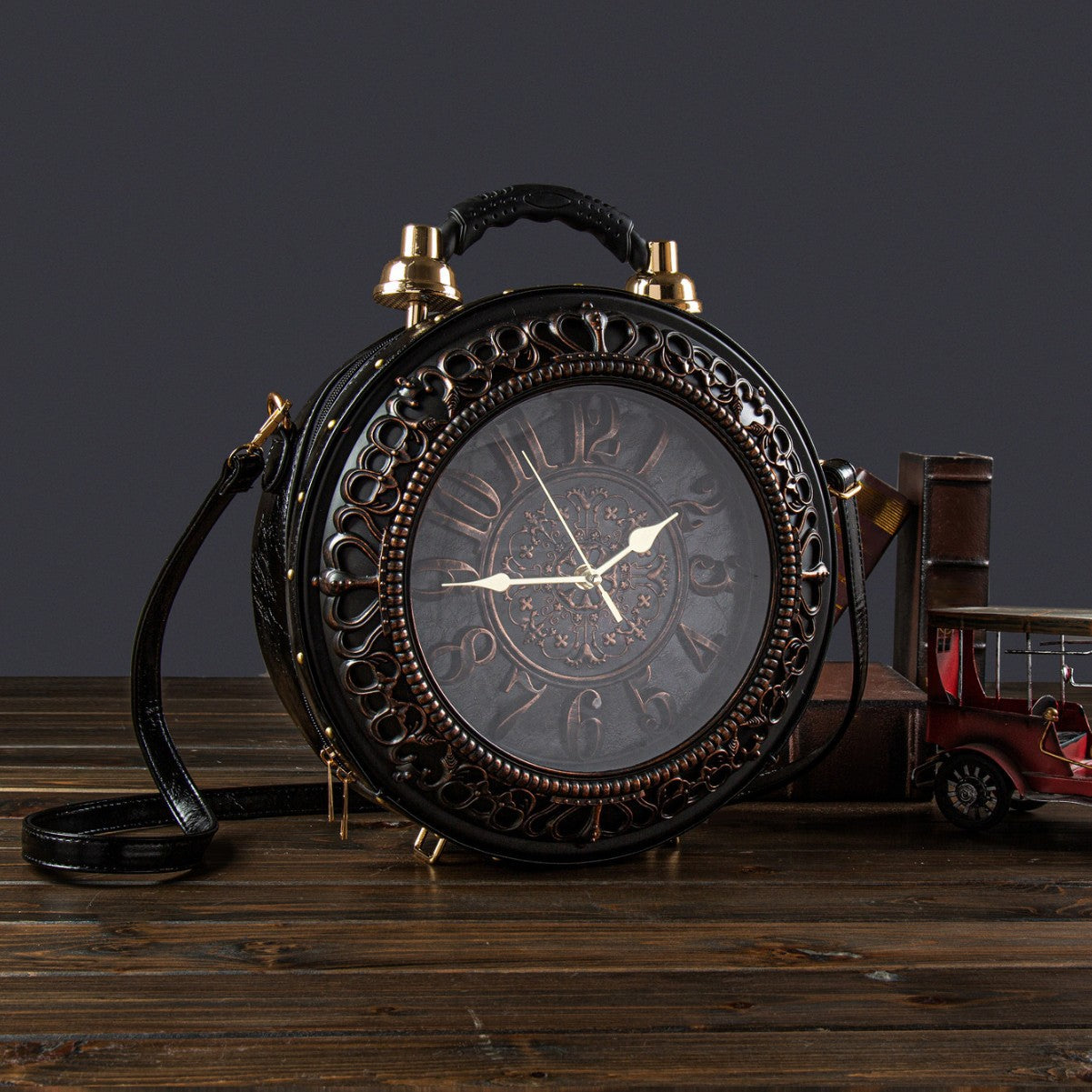 Retro Clock Design Women's Crossbody Bag
