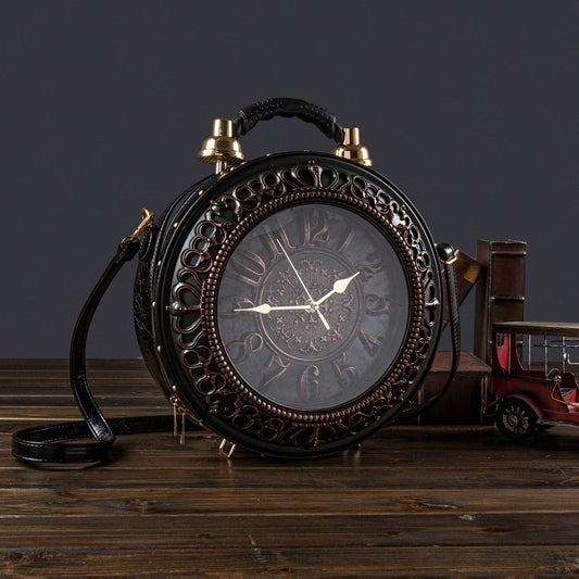 Retro Clock Design Women's Crossbody Bag