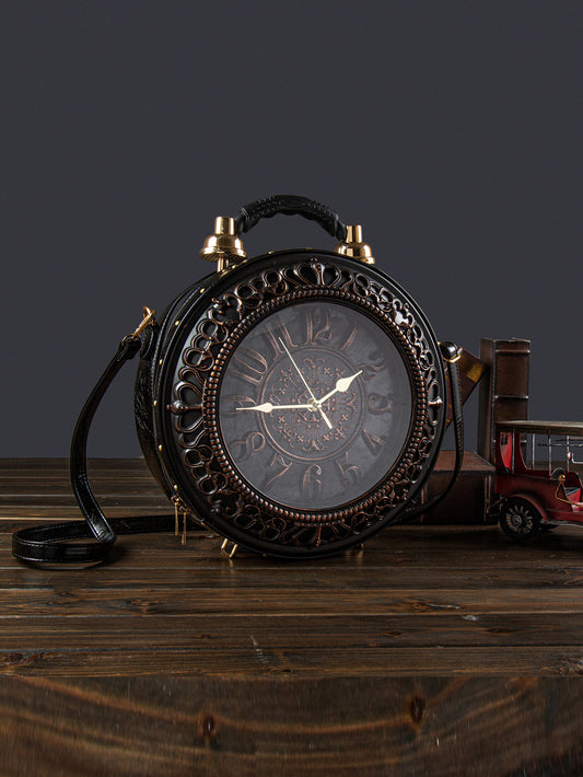 Retro Clock Design Women's Crossbody Bag