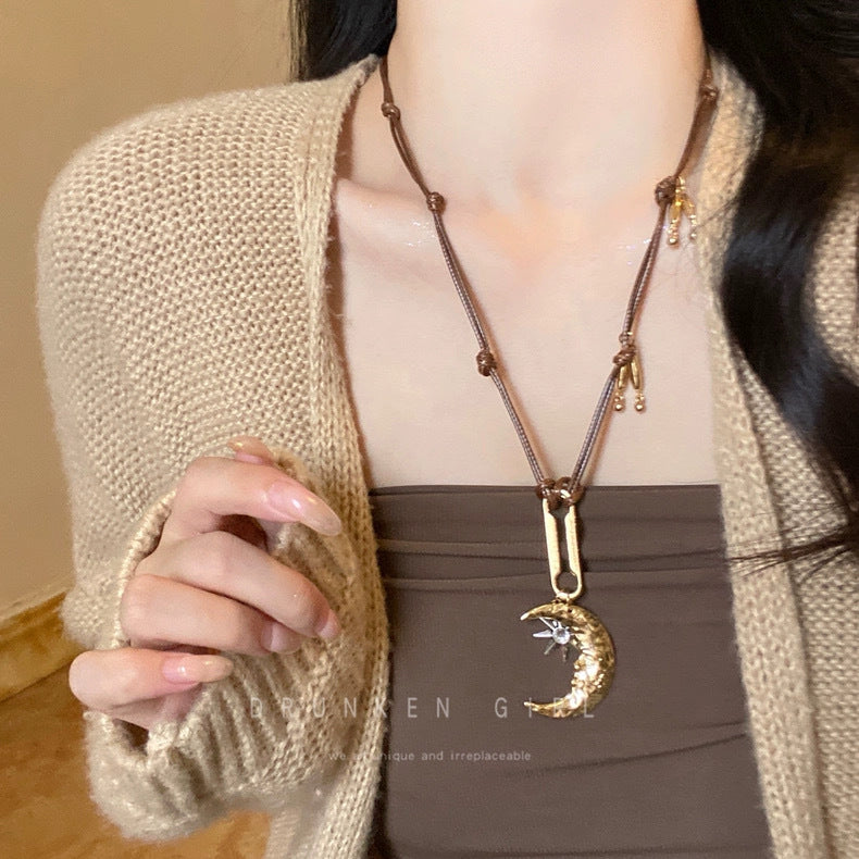 Retro Coffee Color Beaded Necklace