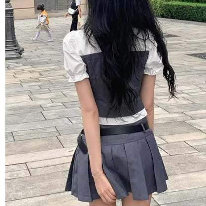 Retro College Style Women's Two-Piece Set