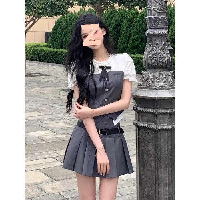Retro College Style Women's Two-Piece Set