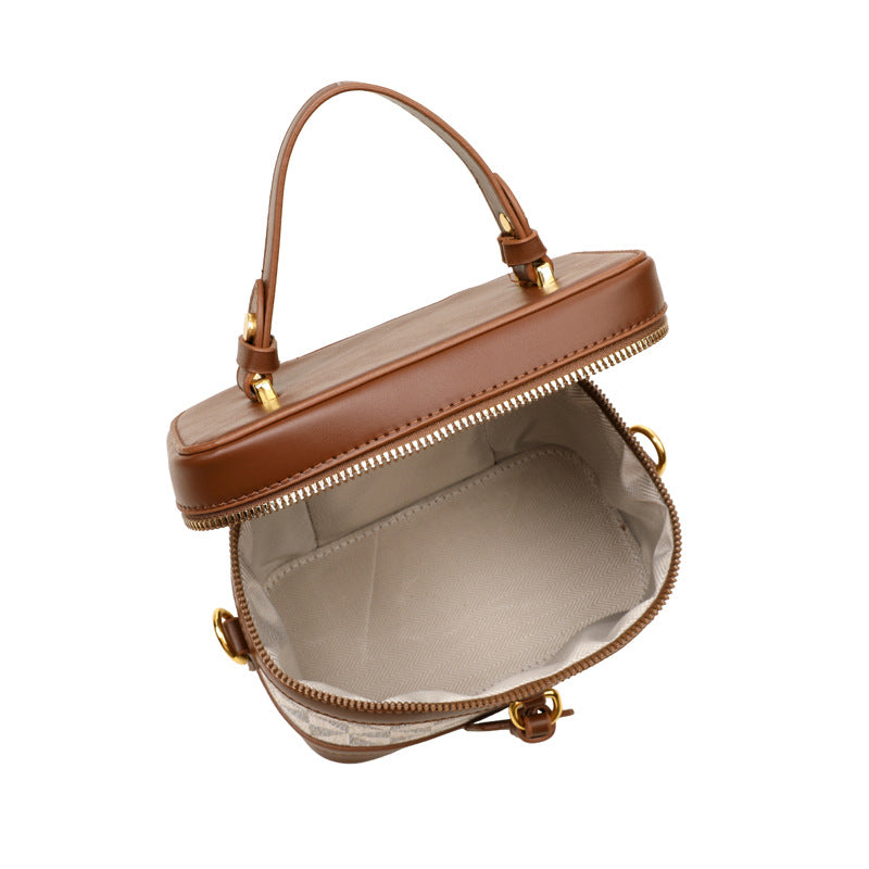 Retro Color Block Bucket Bag