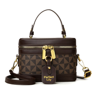 Retro Color Block Bucket Bag