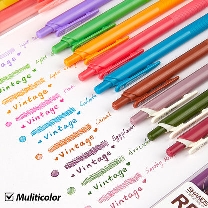 Retro Color Gel Pens for Writing and Sketching