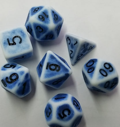 Retro Colorful Polyhedral Dice Set