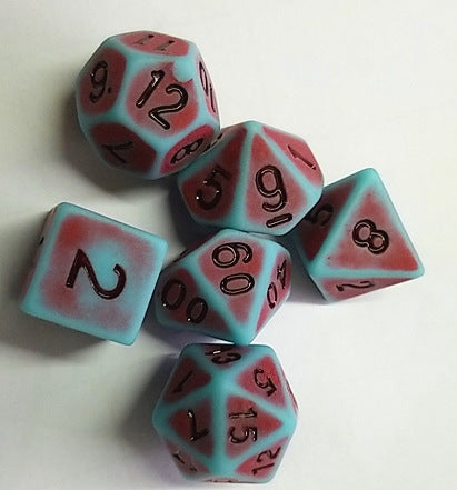 Retro Colorful Polyhedral Dice Set