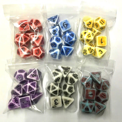 Retro Colorful Polyhedral Dice Set