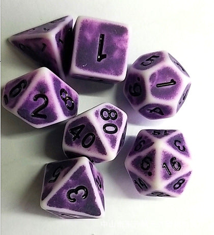 Retro Colorful Polyhedral Dice Set