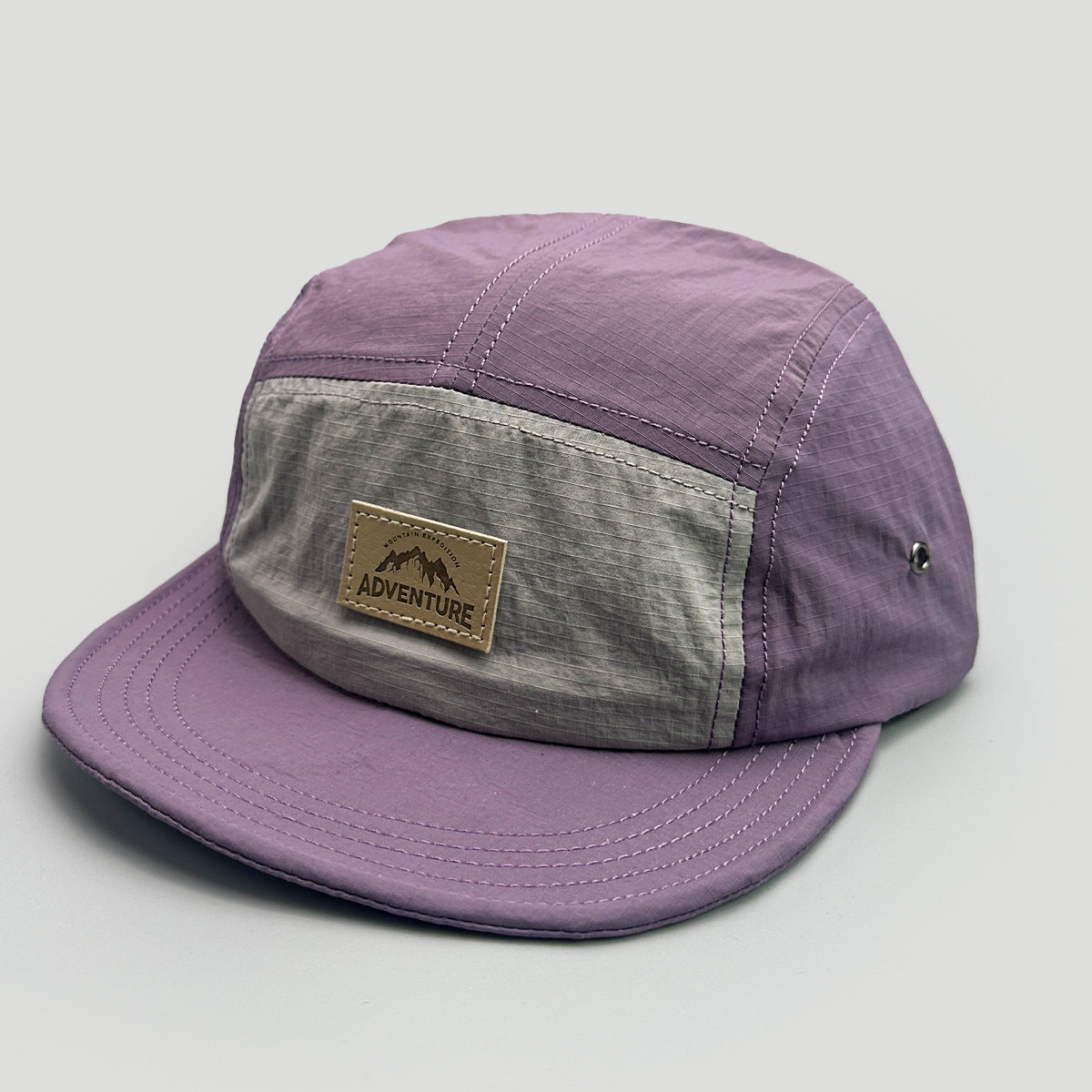 Retro Contrast Color Baseball Cap with Letter Patch