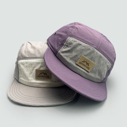 Retro Contrast Color Baseball Cap with Letter Patch