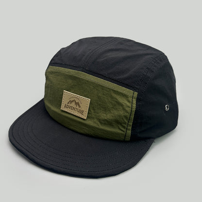 Retro Contrast Color Baseball Cap with Letter Patch